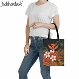 Polynesian Frangipani Shoulder Bag Canvas Beach Handbag