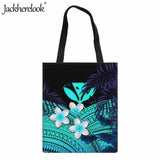 Polynesian Frangipani Shoulder Bag Canvas Beach Handbag