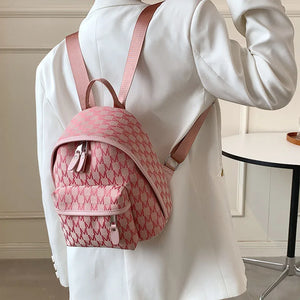 Jacquard Canvas Small Backpack for Women Girls Students