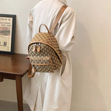 Jacquard Canvas Small Backpack for Women Girls Students