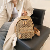 Jacquard Canvas Small Backpack for Women Girls Students