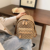 Jacquard Canvas Small Backpack for Women Girls Students