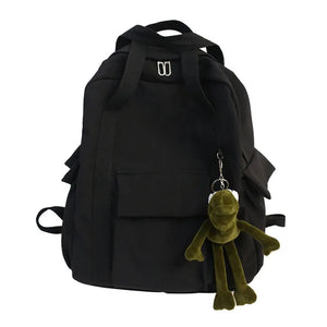 Waterproof Solid Women'S Backpack School Bag For Teenage Girl