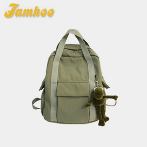 Waterproof Solid Women'S Backpack School Bag For Teenage Girl