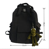 Waterproof Solid Women'S Backpack School Bag For Teenage Girl