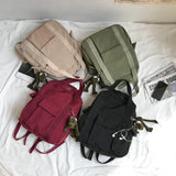 Waterproof Solid Women'S Backpack School Bag For Teenage Girl