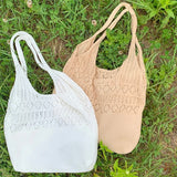 Jamhoo Women Hollow Woven Shoulder Bags Knitting Handbags Large Capacity