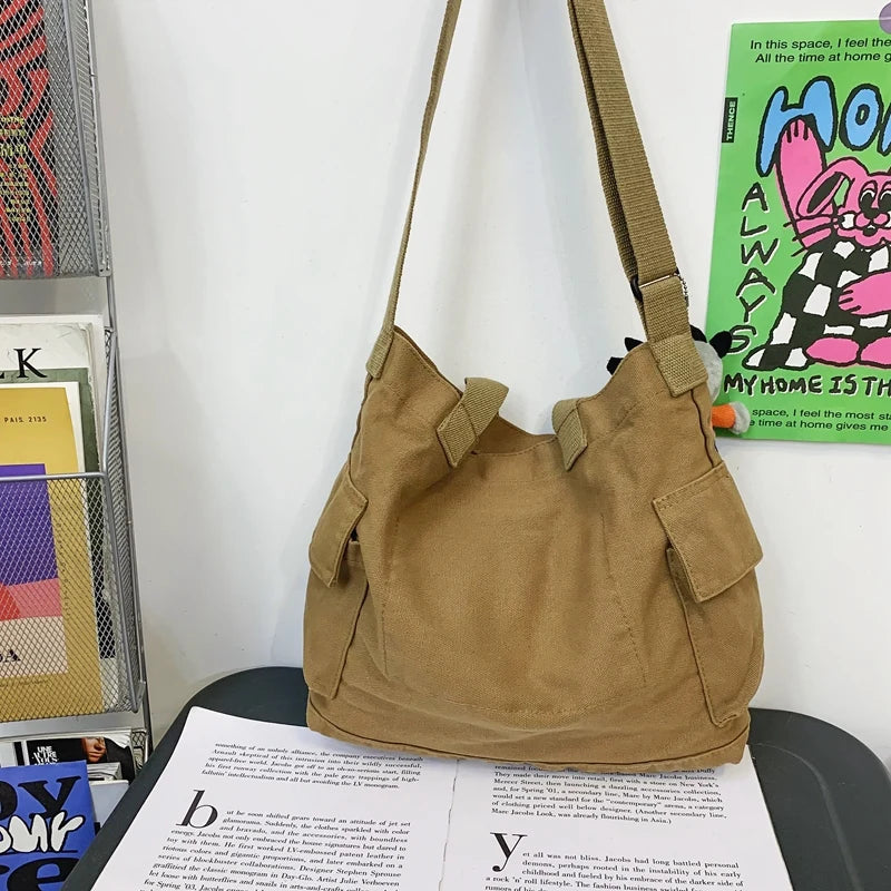 Japan & Korea Canvas Totes for Women 100% Cotton Fabric Casual Handbags