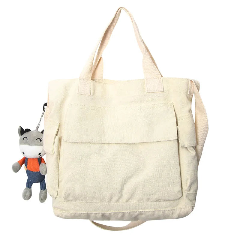 Japan & Korea Canvas Totes for Women 100% Cotton Fabric Casual Handbags