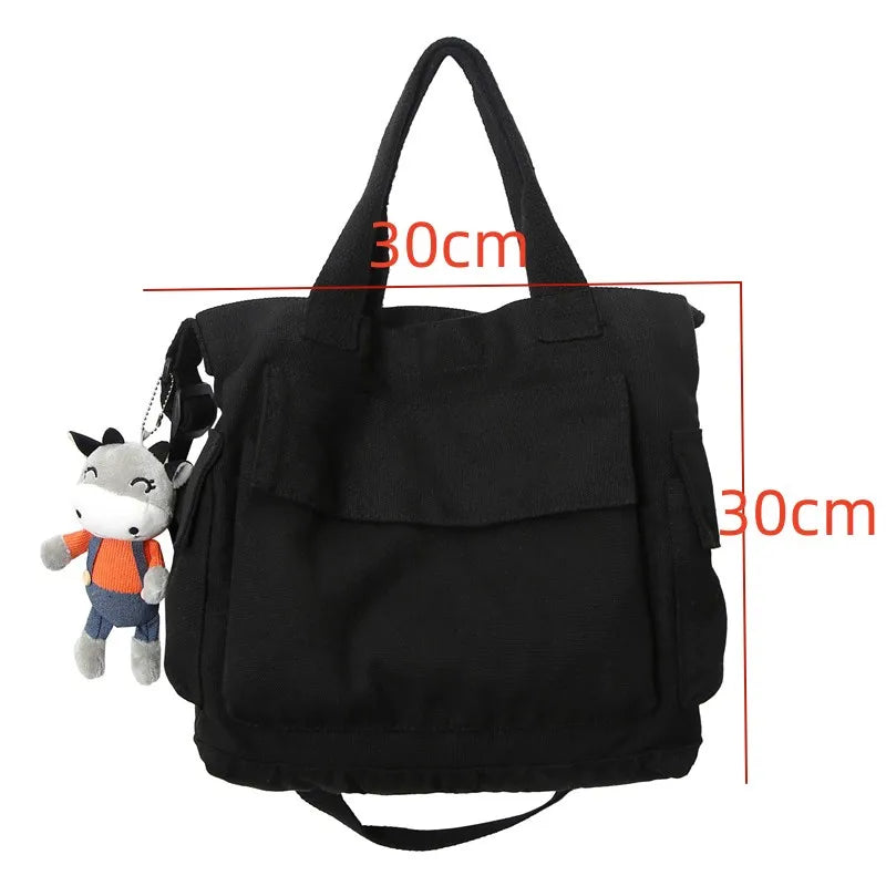 Japan & Korea Canvas Totes for Women 100% Cotton Fabric Casual Handbags