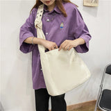 Canvas Large Capacity Student Shoulder Bag Literary Large Satchel