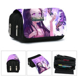 Anime Demon Slayer Kimetsu No Yaiba Pencil Case Zipper Student Stationery Wallet