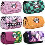 Anime Demon Slayer Kimetsu No Yaiba Pencil Case Zipper Student Stationery Wallet
