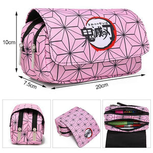 Anime Demon Slayer Kimetsu No Yaiba Pencil Case Zipper Student Stationery Wallet