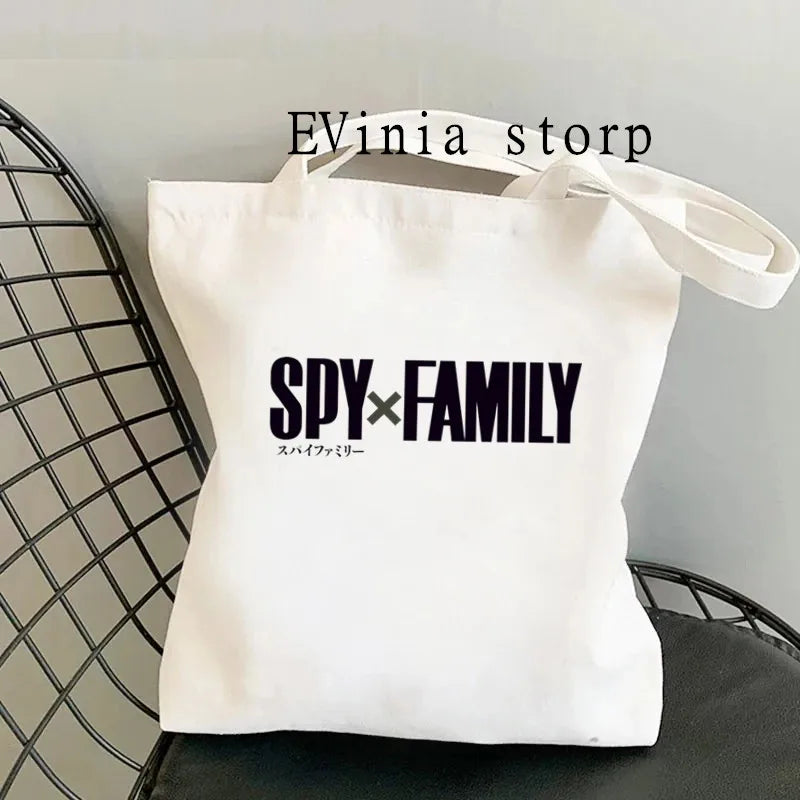 Japan Anime Spy x Family Anya Smug Print Canvas Bag Women's Large Shopping Tote