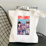 Japan Anime Spy x Family Anya Smug Print Canvas Bag Women's Large Shopping Tote