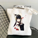 Japan Anime Spy x Family Anya Smug Print Canvas Bag Women's Large Shopping Tote