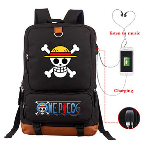 Japanese Anime One Piece Luffy Backpack Canvas School Bag