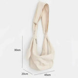 Japan Canvas Hobo Bag Crossbody Zipper Underarm Bow