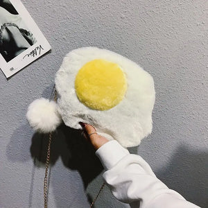 Funny Plush Yolk Crossbody Cute Handbag for Girls