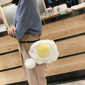 Funny Plush Yolk Crossbody Cute Handbag for Girls