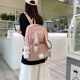 3D Rabbit Girl Backpack - Teenage Women Student School Laptop Travel Backpack