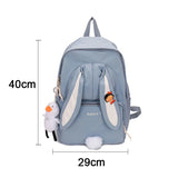 3D Rabbit Girl Backpack - Teenage Women Student School Laptop Travel Backpack