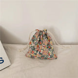 Japanese Floral Drawstring Bag Cotton Fabric Christmas Gift Bag