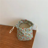 Japanese Floral Drawstring Bag Cotton Fabric Christmas Gift Bag