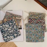 Japanese Floral Drawstring Bag Cotton Fabric Christmas Gift Bag