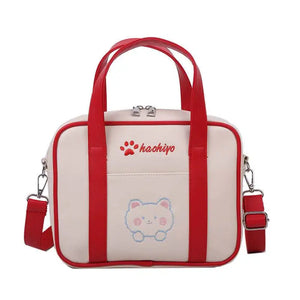Japanese Lolita Style Girls Bags PU Leather Embroidered Bookbag