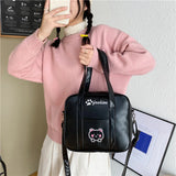 Japanese Lolita Style Girls Bags PU Leather Embroidered Bookbag