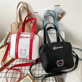 Japanese Lolita Style Girls Bags PU Leather Embroidered Bookbag