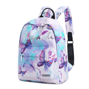 Harajuku Butterfly Backpack Women Waterproof Nylon Summer Bagpack