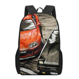 Japan Initial D 3D Print School Backpack Kids Bag Kindergarten