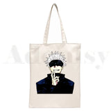 Jujutsu Kaisen Itadori Handbags Canvas Tote Bag Women Shopping Reusable Sho
