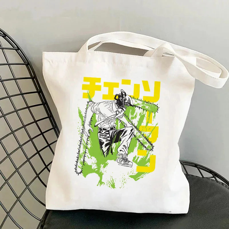 Chainsaw Man Anime Manga Tote Bag Hip Hop Style Women Harajuku Shopping Bag