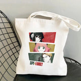 Anime SPYFAMILY Tote Bag Harajuku Spy x Family Canvas Anya Smug Shoulder Bag