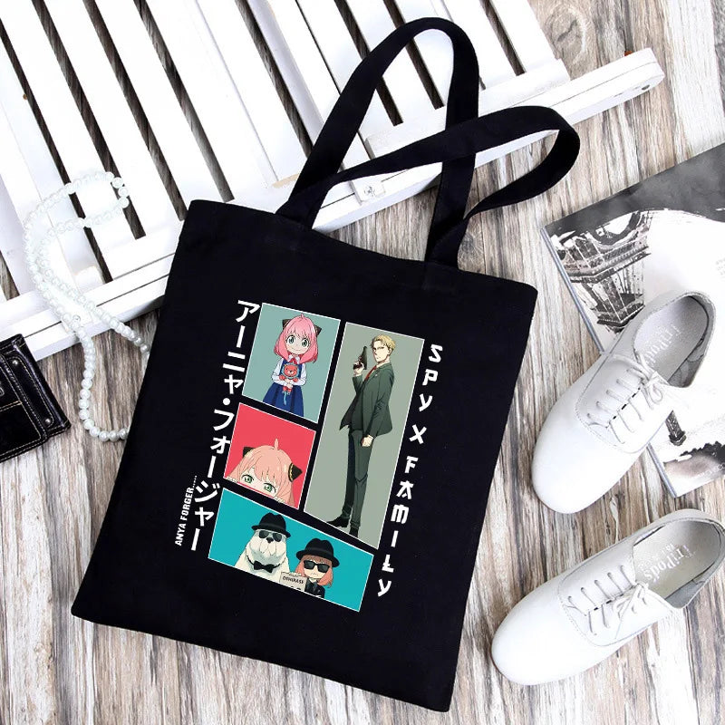 Anime SPYFAMILY Tote Bag Harajuku Spy x Family Canvas Anya Smug Shoulder Bag