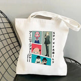 Anime SPYFAMILY Tote Bag Harajuku Spy x Family Canvas Anya Smug Shoulder Bag