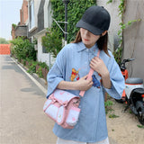 Japanese Anime Shoulder Bag Moon Star Bow Ties Satchel for Women