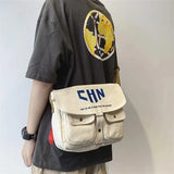 Japanese Canvas Diagonal Cross Bag Large Capacity Shoulder Bag
