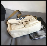 Japanese Canvas Cross Body Bag Men Large Capacity
