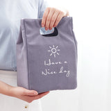 Japanese Canvas Insulation Lunch Bag - Large Capacity