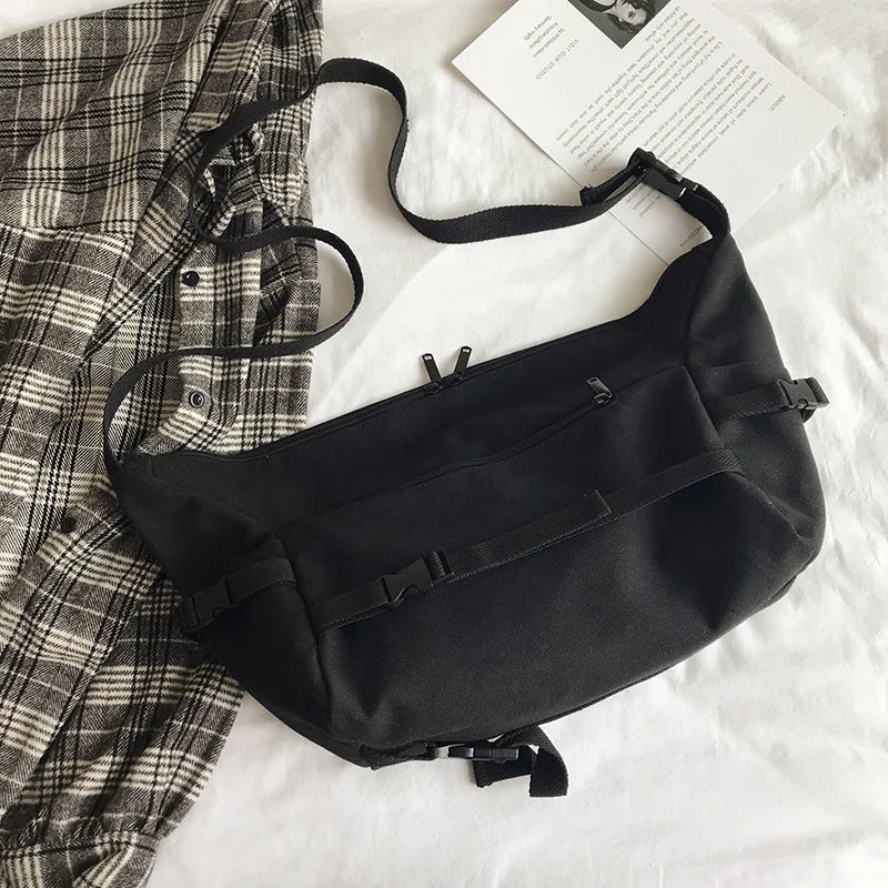 Japanese Canvas Messenger Bag Unisex Large Capacity Shoulder Bags Ladies Casual