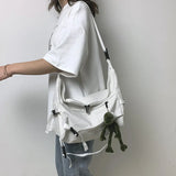Japanese Canvas Messenger Bag Unisex Large Capacity Shoulder Bags Ladies Casual