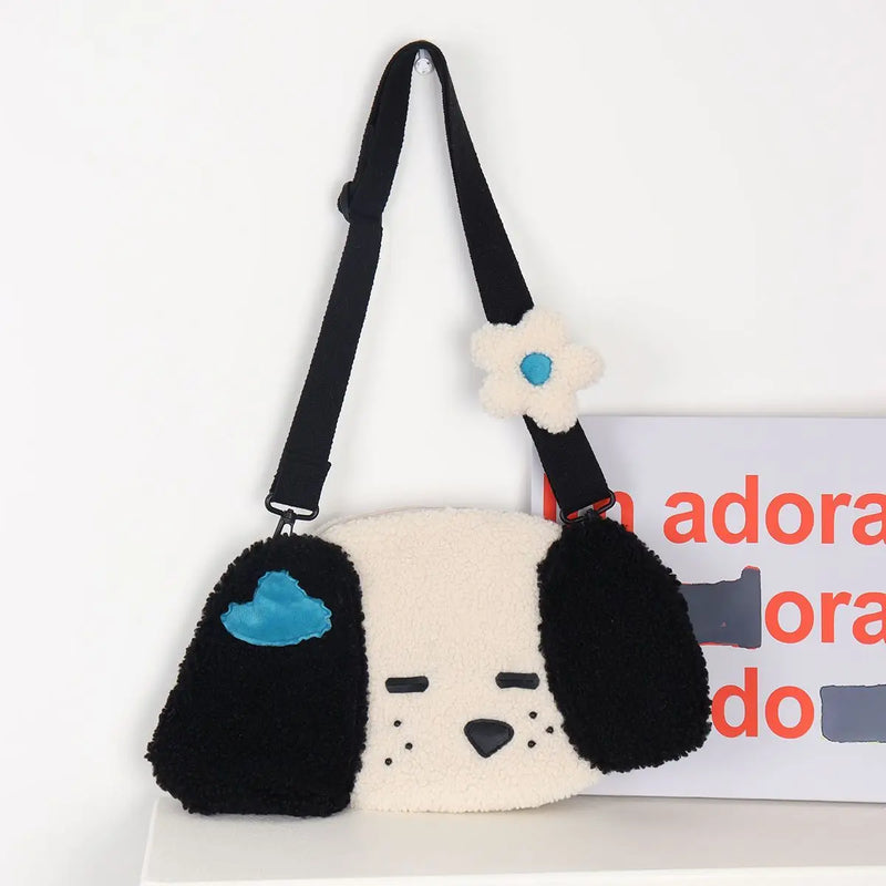 Japanese Cartoon Puppy Plush Tote Bag for Women