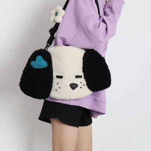 Japanese Cartoon Puppy Plush Tote Bag for Women