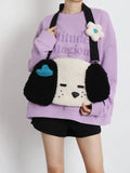 Japanese Cartoon Puppy Plush Tote Bag for Women