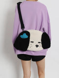 Japanese Cartoon Puppy Plush Tote Bag for Women